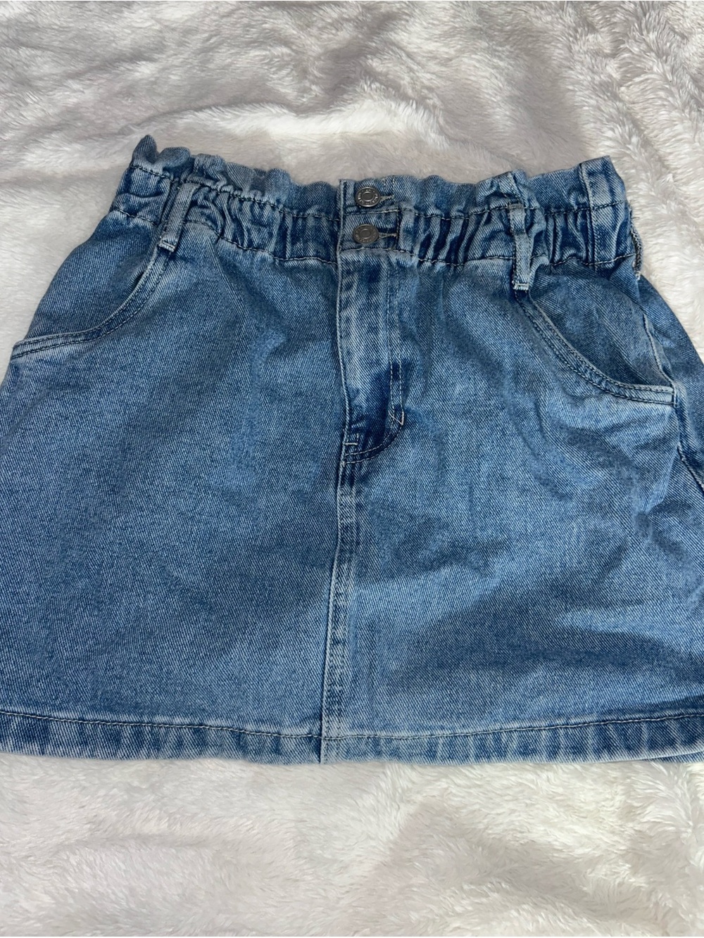 PacSun Light Blue Paperbag Waist Denim Skirt